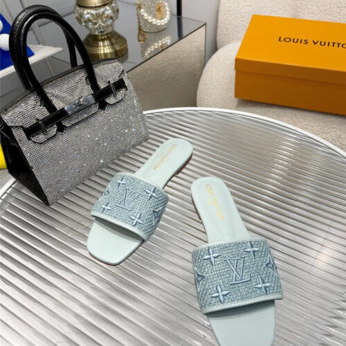 High Quality Luxury Louis Vuitton Catwalk Flat Slippers – Style 08035 product detail