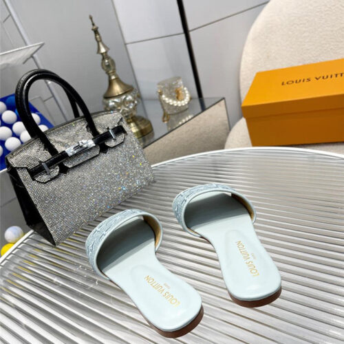 High Quality Luxury Louis Vuitton Catwalk Flat Slippers – Style 08035 product detail