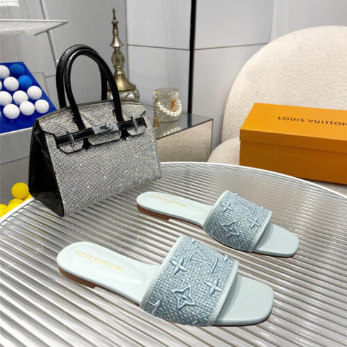 High Quality Luxury Louis Vuitton Catwalk Flat Slippers – Style 08035 product detail