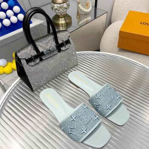 High Quality Luxury Louis Vuitton Catwalk Flat Slippers – Style 08035 product detail
