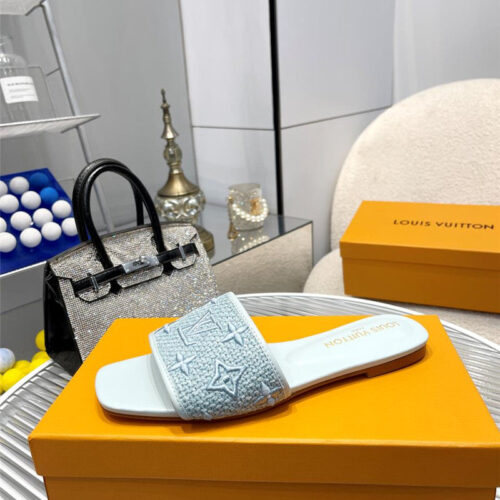 High Quality Luxury Louis Vuitton Catwalk Flat Slippers – Style 08035 product detail