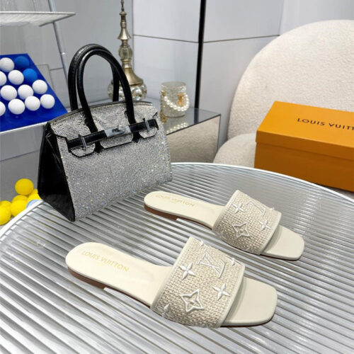 High Quality Luxury Louis Vuitton Catwalk Flat Slippers alternate view