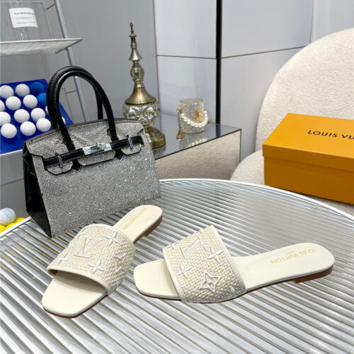 High Quality Luxury Louis Vuitton Catwalk Flat Slippers