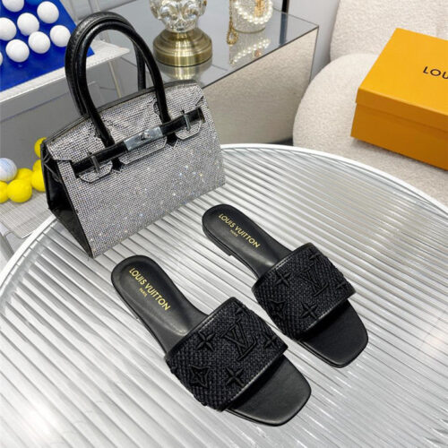 High Quality Luxury Louis Vuitton Catwalk Flat Slippers – Style 17059 alternate view