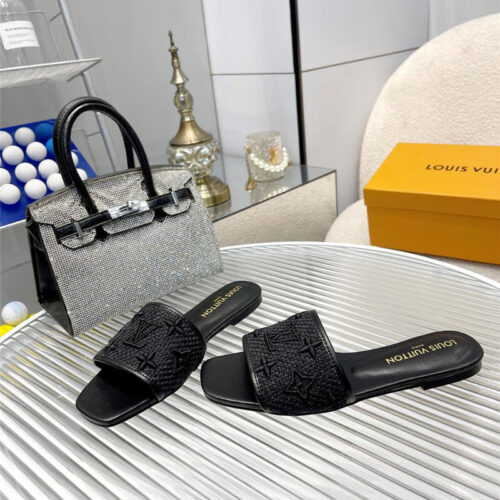 High Quality Luxury Louis Vuitton Catwalk Flat Slippers – Style 17059
