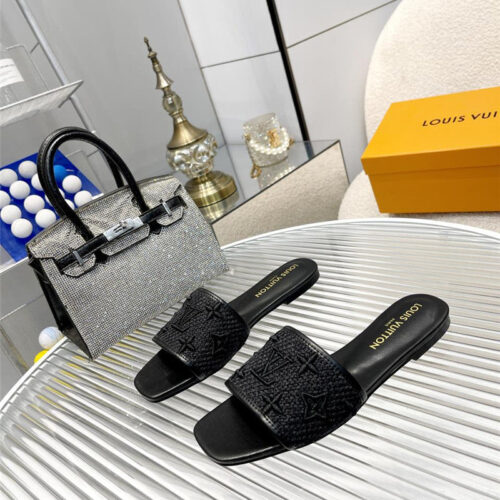 High Quality Luxury Louis Vuitton Catwalk Flat Slippers – Style 17059 product detail