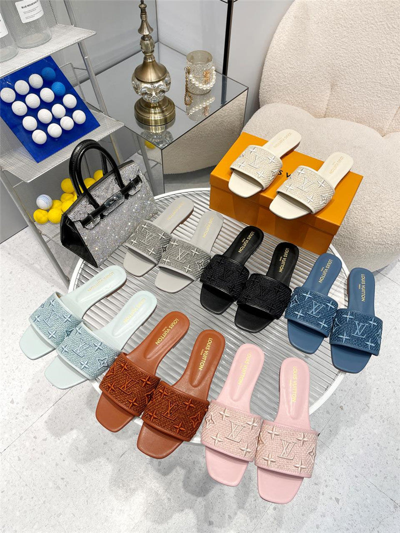 High Quality Luxury Louis Vuitton Catwalk Flat Slippers – Style 62243 product detail