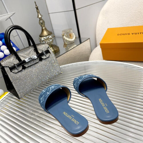 High Quality Luxury Louis Vuitton Catwalk Flat Slippers – Style 52067 product detail