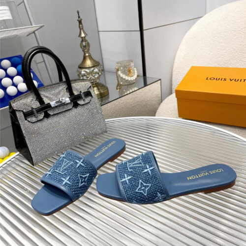 High Quality Luxury Louis Vuitton Catwalk Flat Slippers – Style 52067