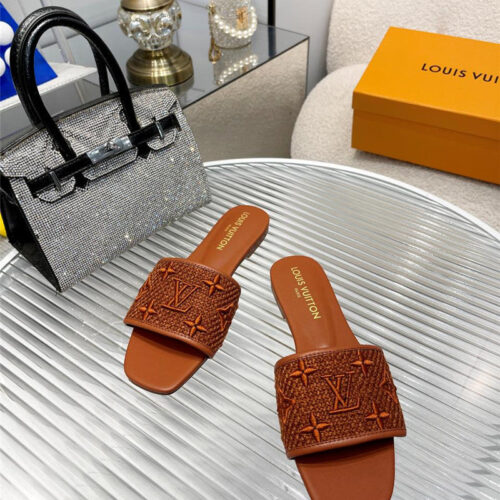 High Quality Luxury Louis Vuitton Catwalk Flat Slippers – Style 45283 alternate view