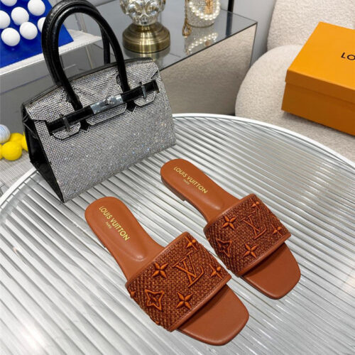 High Quality Luxury Louis Vuitton Catwalk Flat Slippers – Style 45283 product detail