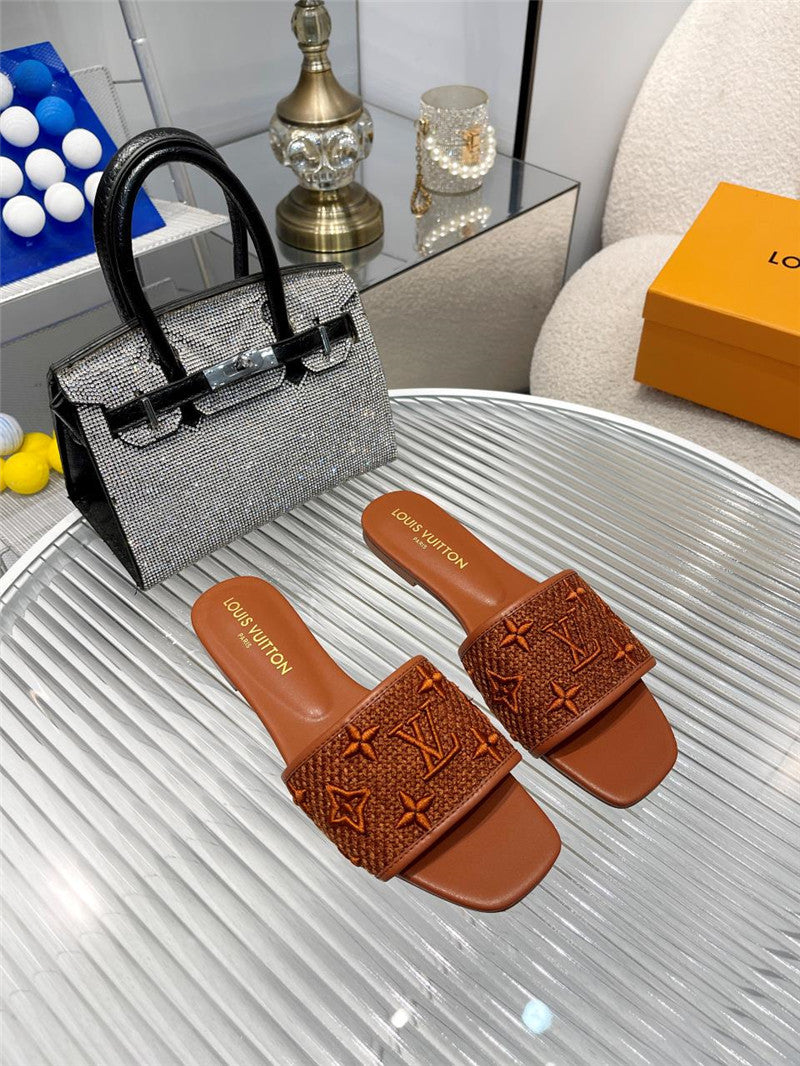 High Quality Luxury Louis Vuitton Catwalk Flat Slippers – Style 45283 product detail