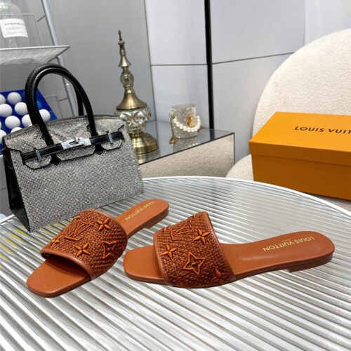 High Quality Luxury Louis Vuitton Catwalk Flat Slippers – Style 45283