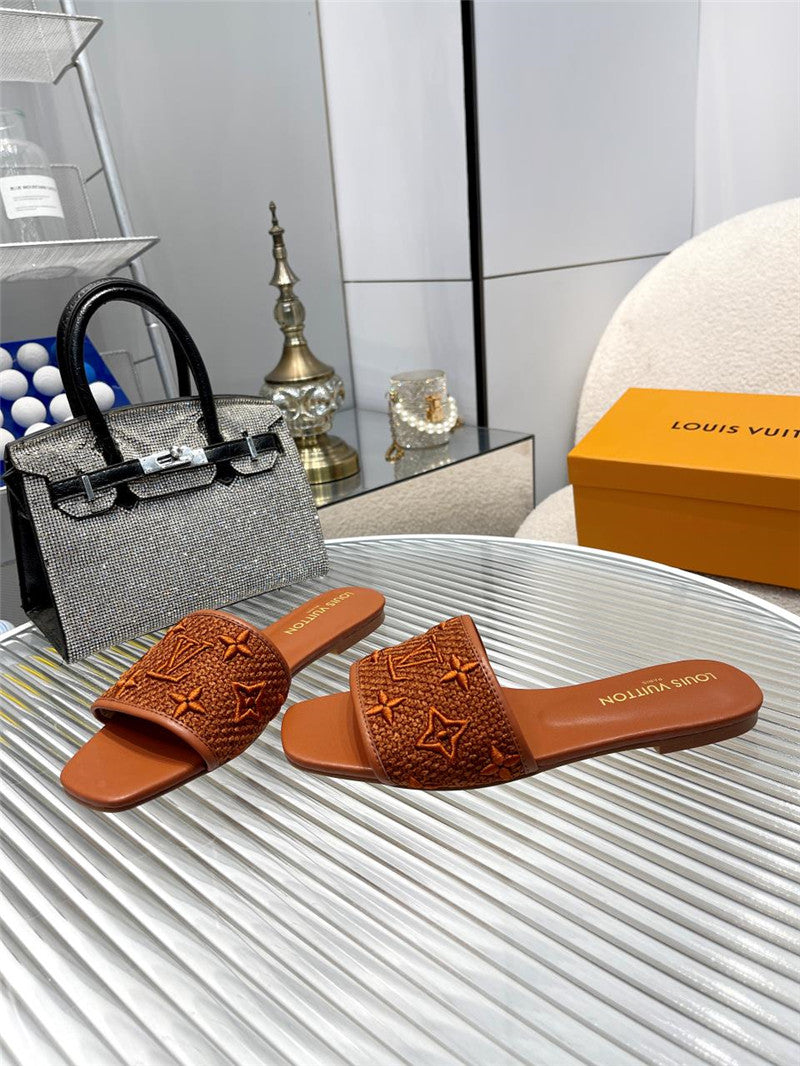 High Quality Luxury Louis Vuitton Catwalk Flat Slippers – Style 45283