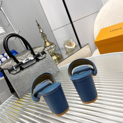 High Quality Luxury Louis Vuitton Catwalk High-Heeled Slippers – Style 98947 product detail