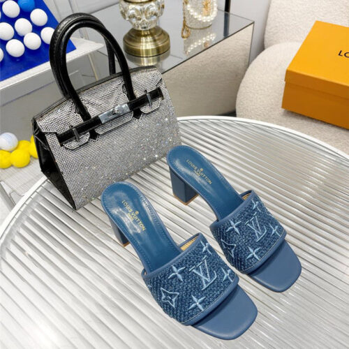 High Quality Luxury Louis Vuitton Catwalk High-Heeled Slippers – Style 98947 product detail