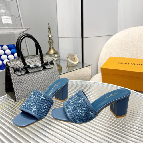 High Quality Luxury Louis Vuitton Catwalk High-Heeled Slippers – Style 98947