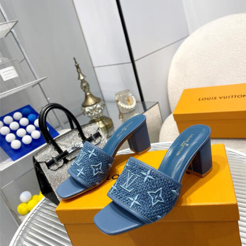 High Quality Luxury Louis Vuitton Catwalk High-Heeled Slippers – Style 98947 product detail