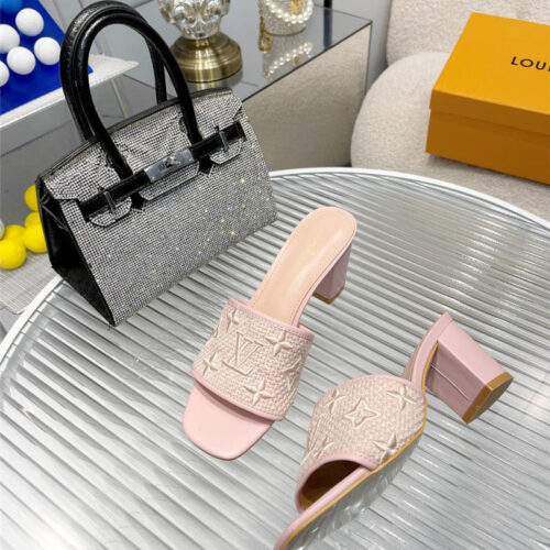 High Quality Luxury Louis Vuitton Catwalk High-Heeled Slippers – Style 23235 product detail