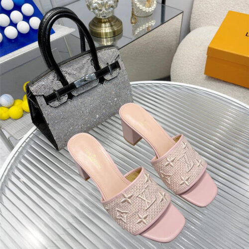 High Quality Luxury Louis Vuitton Catwalk High-Heeled Slippers – Style 23235 product detail