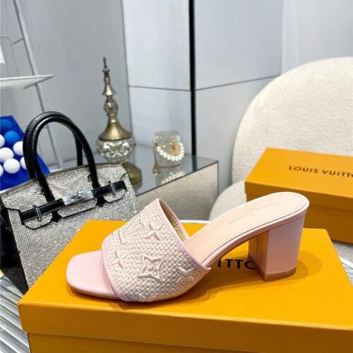 High Quality Luxury Louis Vuitton Catwalk High-Heeled Slippers – Style 23235 product detail