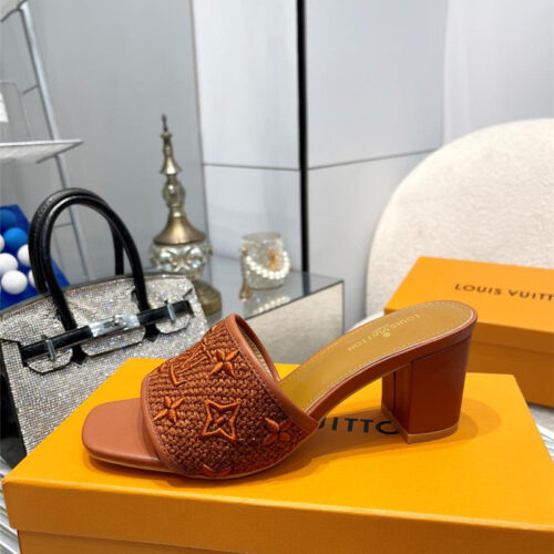 High Quality Luxury Louis Vuitton Catwalk High-Heeled Slippers – Style 81987 product detail
