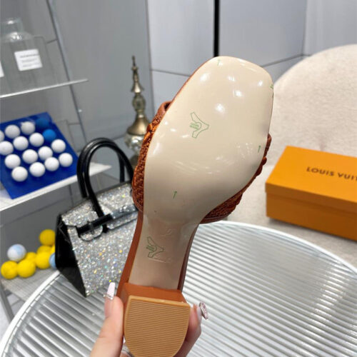 High Quality Luxury Louis Vuitton Catwalk High-Heeled Slippers – Style 81987 product detail