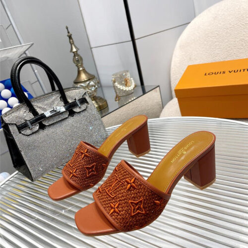 High Quality Luxury Louis Vuitton Catwalk High-Heeled Slippers – Style 81987 product detail