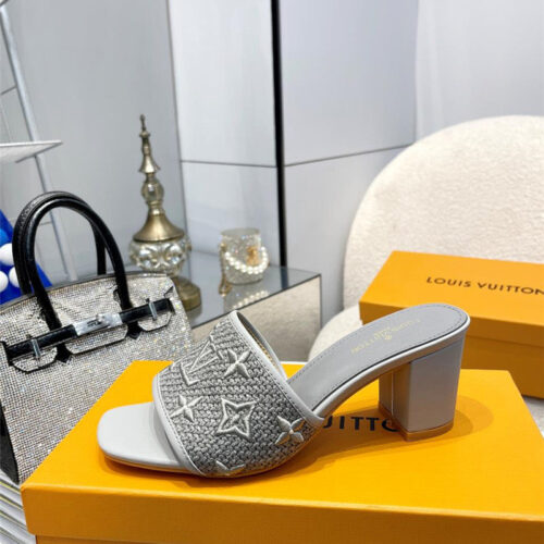 High Quality Luxury Louis Vuitton Catwalk High-Heeled Slippers product detail