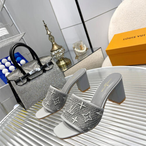 High Quality Luxury Louis Vuitton Catwalk High-Heeled Slippers alternate view