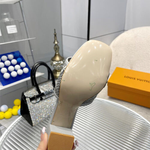 High Quality Luxury Louis Vuitton Catwalk High-Heeled Slippers product detail