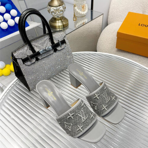 High Quality Luxury Louis Vuitton Catwalk High-Heeled Slippers product detail