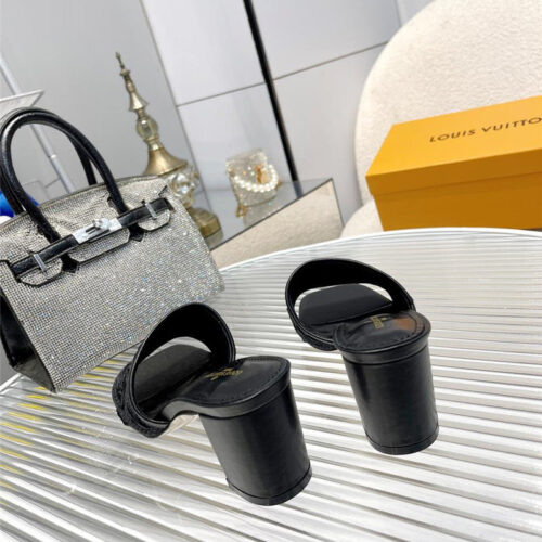 High Quality Luxury Louis Vuitton Catwalk High-Heeled Slippers – Style 96099 product detail