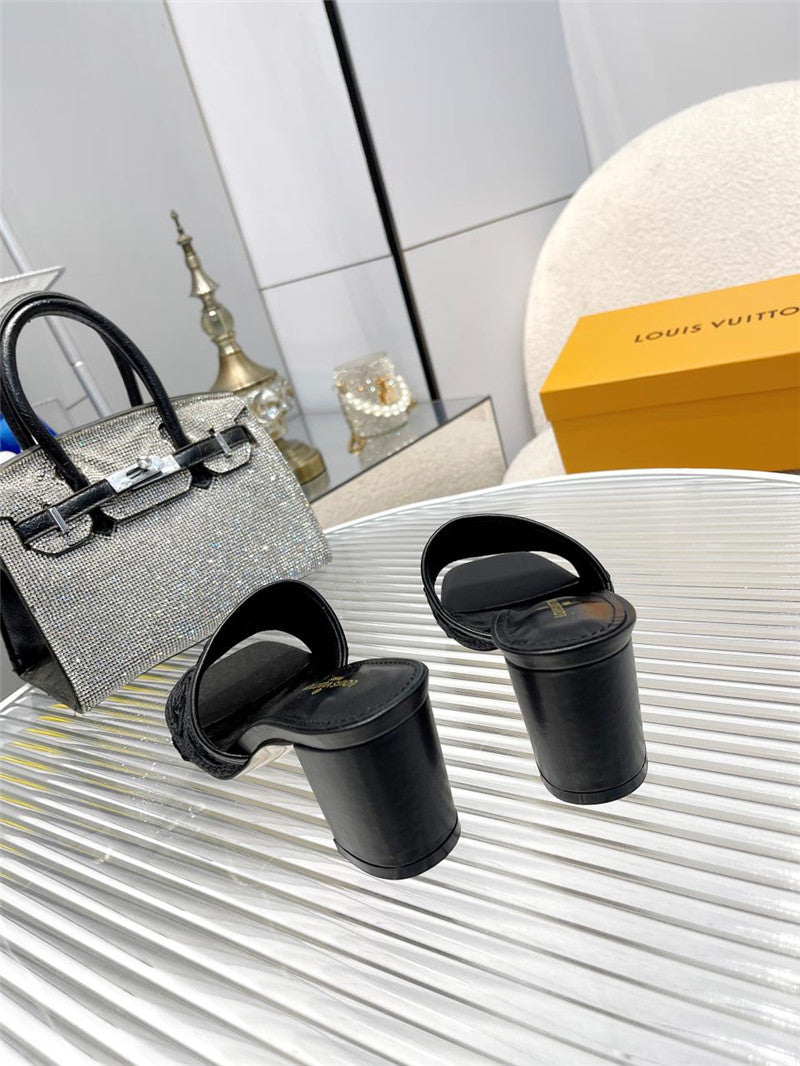 High Quality Luxury Louis Vuitton Catwalk High-Heeled Slippers – Style 96099 product detail
