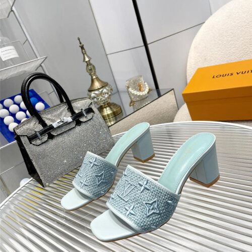 High Quality Luxury Louis Vuitton Catwalk High-Heeled Slippers – Style 22083 product detail