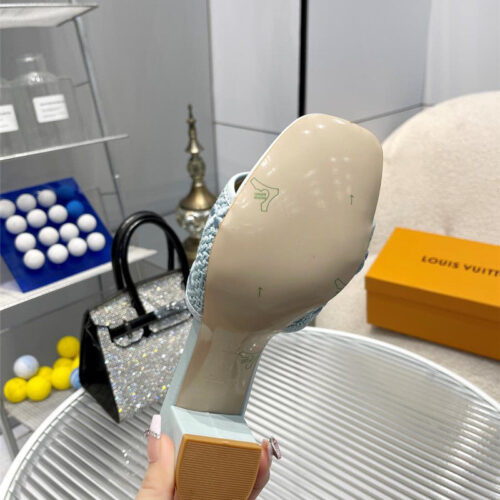 High Quality Luxury Louis Vuitton Catwalk High-Heeled Slippers – Style 22083 product detail