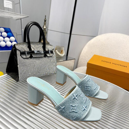 High Quality Luxury Louis Vuitton Catwalk High-Heeled Slippers – Style 22083 product detail