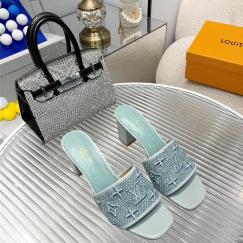 High Quality Luxury Louis Vuitton Catwalk High-Heeled Slippers – Style 22083 product detail