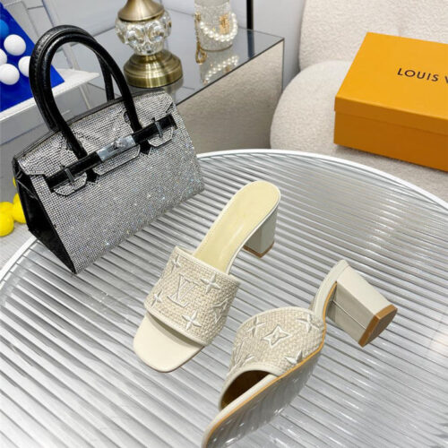 High Quality Luxury Louis Vuitton Catwalk High-Heeled Slippers – Style 44675 product detail