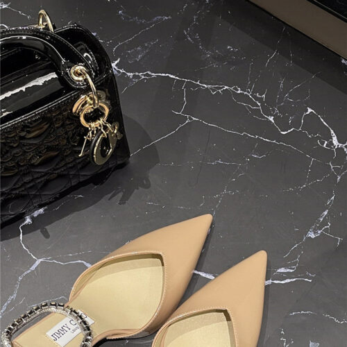 High Quality Luxury Jimmy Choo Patent-Leather Crystal Chain Pumps – Style 27191 product detail