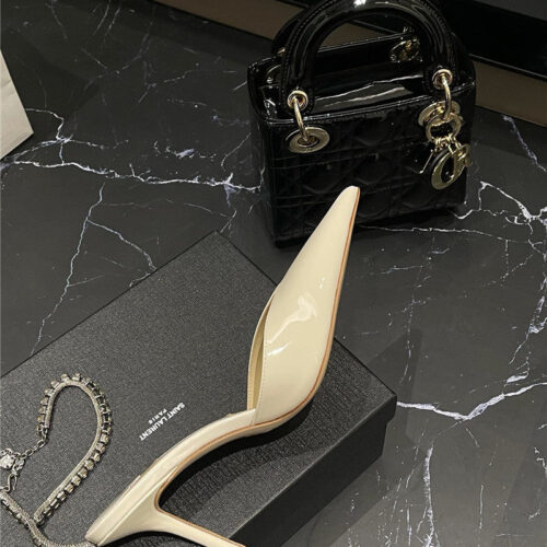 High Quality Luxury Jimmy Choo Patent-Leather Crystal Chain Pumps product detail