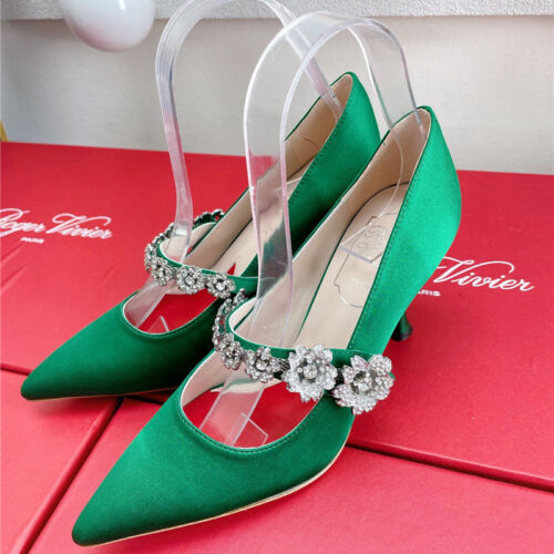 High Quality Luxury Roger Vivier Wedding Shoes Snow Diamond Series High Heels