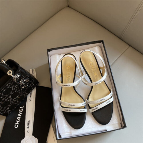 High Quality Luxury Chanel Middle-Aged Series Logo Strappy High-Heeled Sandals – Style 62662 alternate view