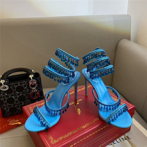 High Quality Luxury Rene Caovilla Classic Snake Wrap Sandals – Style 56774 alternate view