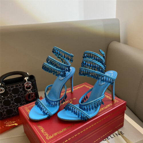 High Quality Luxury Rene Caovilla Classic Snake Wrap Sandals – Style 56774