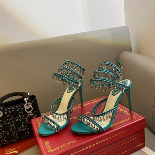 High Quality Luxury Rene Caovilla Classic Snake Wrap Sandals – Style 22310