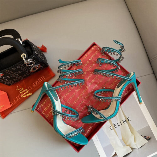 High Quality Luxury Rene Caovilla Classic Snake Wrap Sandals – Style 22310 product detail