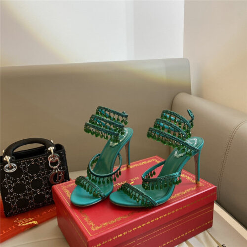High Quality Luxury Rene Caovilla Classic Snake Wrap Sandals – Style 87846