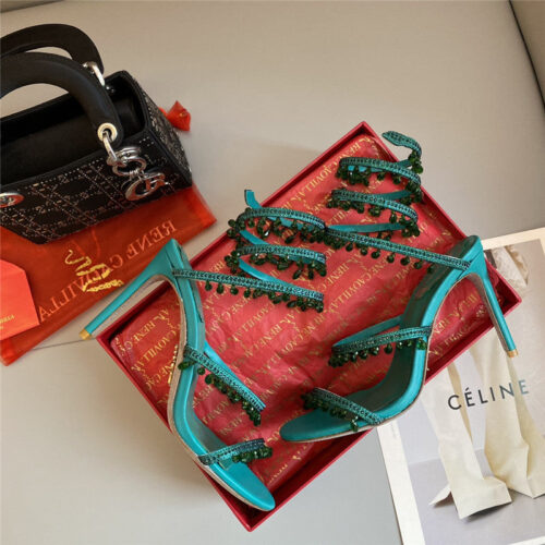 High Quality Luxury Rene Caovilla Classic Snake Wrap Sandals – Style 87846 product detail