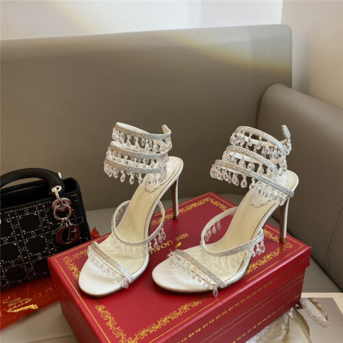 High Quality Luxury Rene Caovilla Classic Snake Wrap Sandals – Style 18918